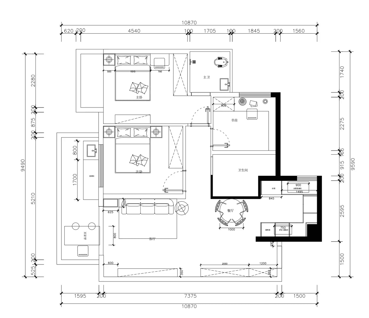 CAD 平面图缩略示例
